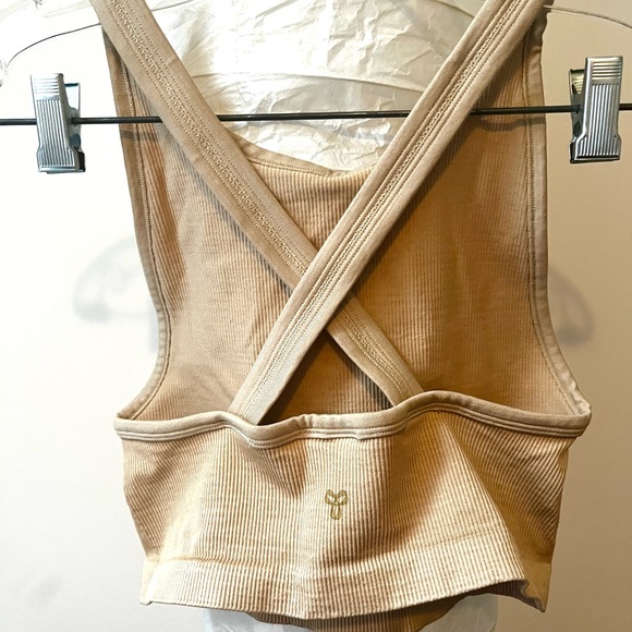 TNA Ribbed Cropped Cross Back Tank Top Size Medium - Picture 3 of 6